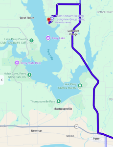 Map guiding brewfest attendees to perry lake